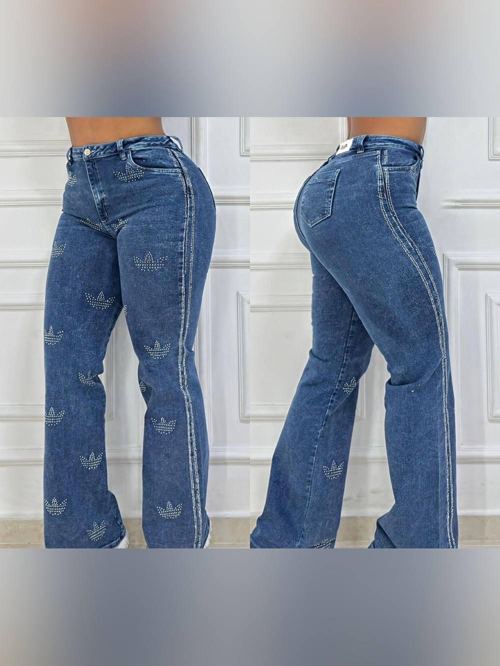 Women’s Blue Rhinestone Embellished Jeans